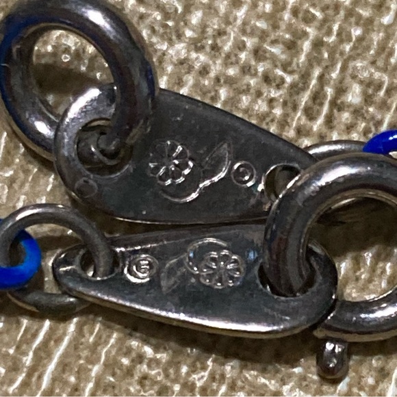 Ooops A Daisy Vibrant Blue enamel metal ball necklaces set of 2 - Picture 3 of 7